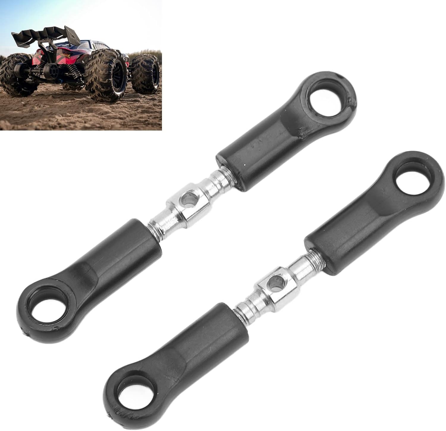 2 PCS RC Car Parts, RC Steering Pull Rod, 1/16 Parts, with Hex Wrench, Replacement for 16101, 16102, 16103, 16201 Pro