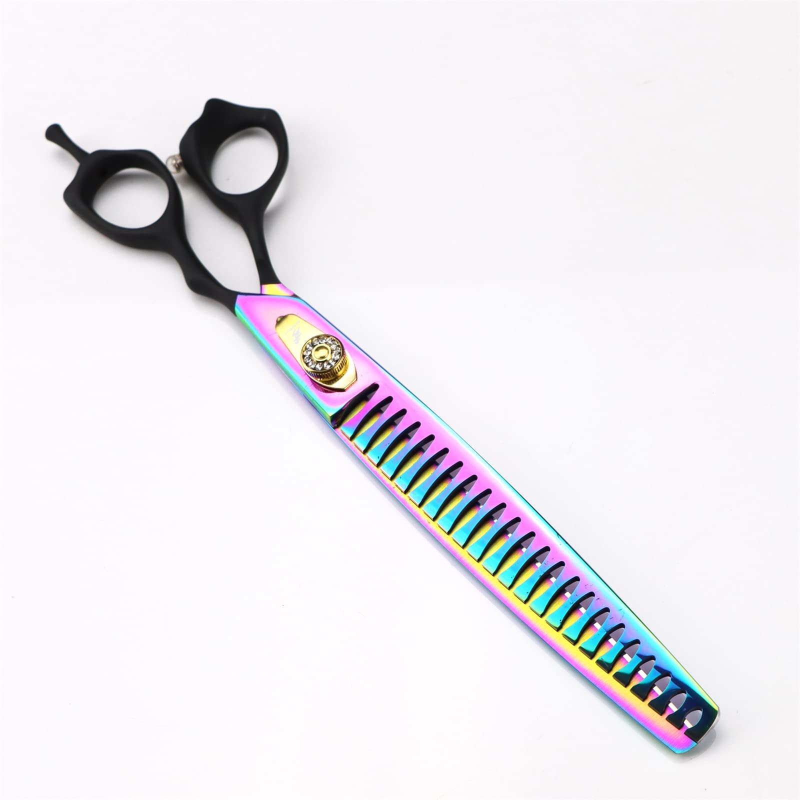8,0" Hundeschere Set 7 in 1 Fellschere Set für Hunde - gerade gebogene Hundeschere 16/36 Zähne Effilierschere für Hunde mit ergonomischem Griff für Haustier Fellpflege