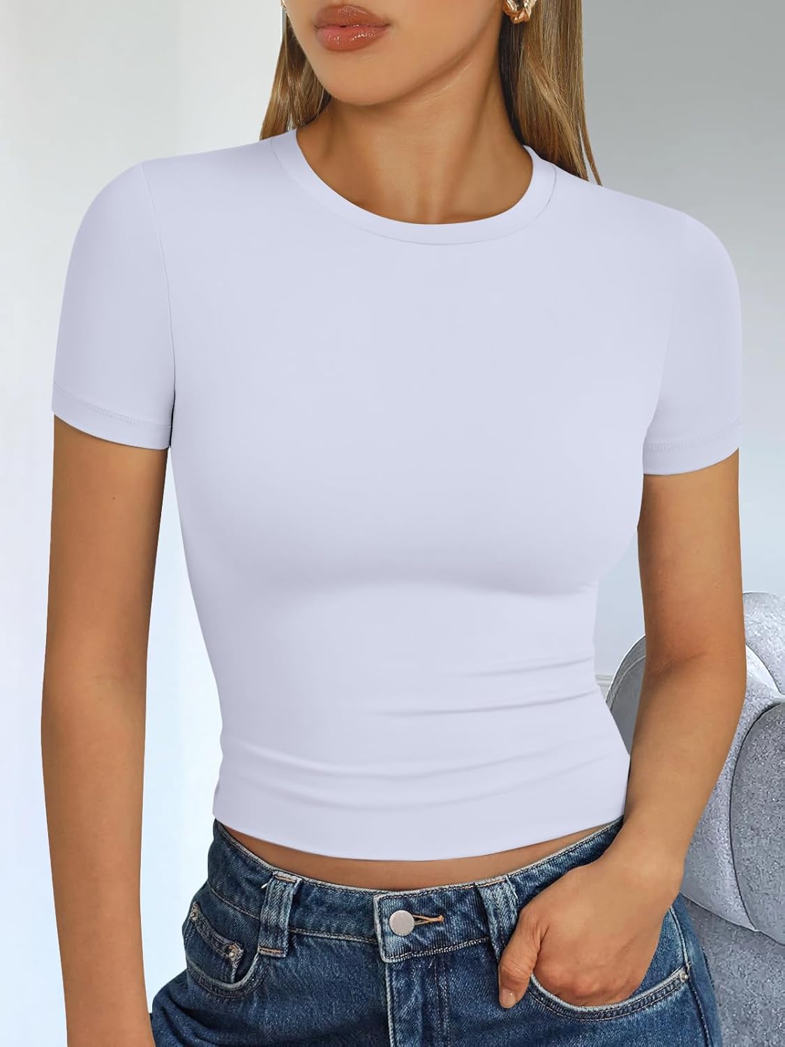 Trendy Queen Women Casual Short Sleeve T Shirts Summer Crewneck Raglan Tshirts Cute Tee Basic Crop Tops - Image 3