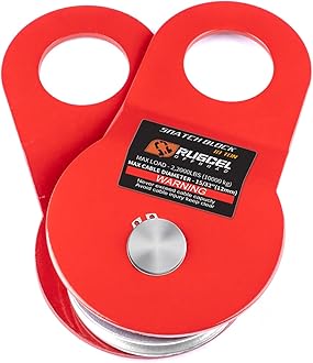 RUGCEL WINCH 10T Heavy Duty Recovery Winch Snatch Block, 22000lb Capacity,Towing Pulley Blocks,Heavy Duty Offroad Recovery Accessory for Truck, Tracto