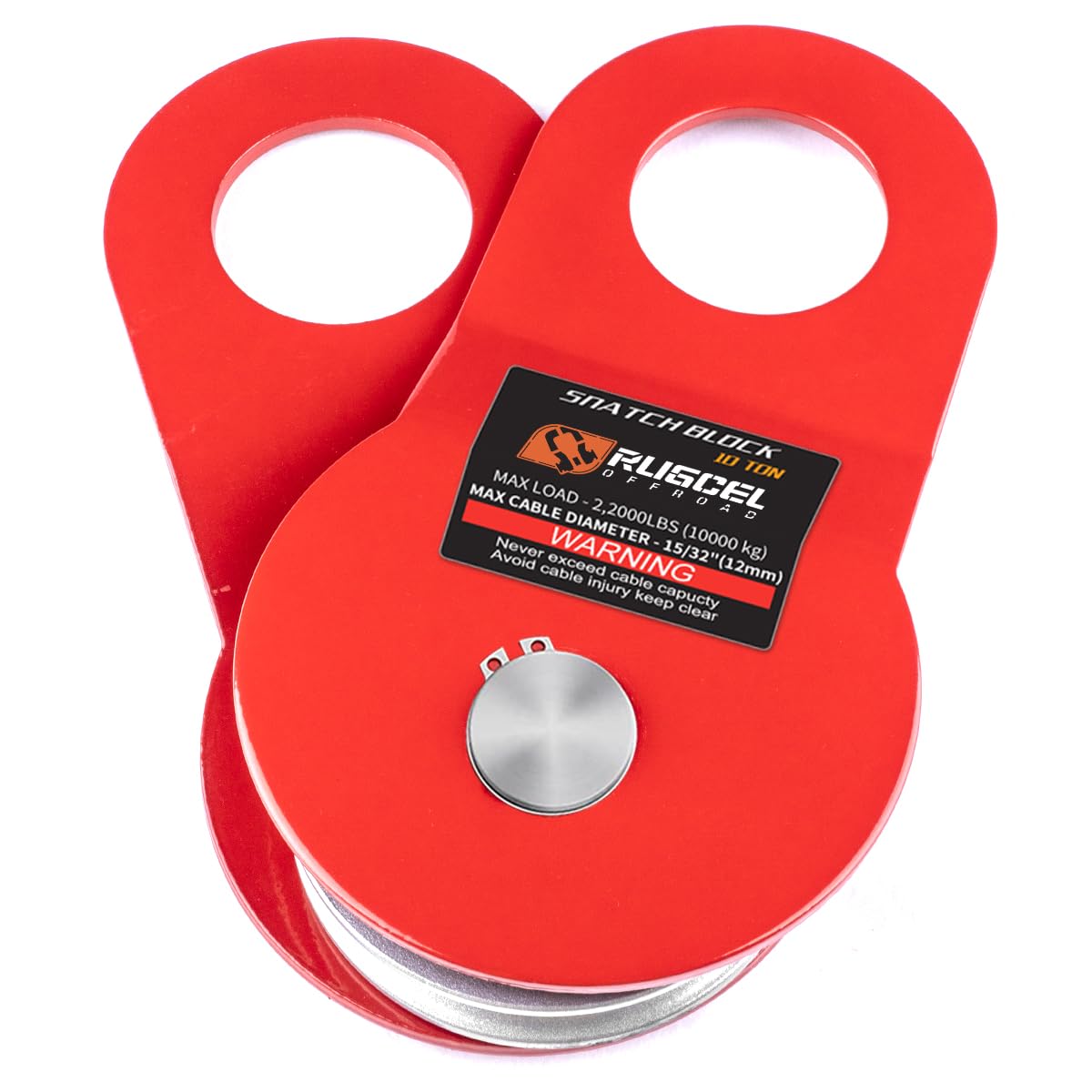 RUGCEL WINCH 10T Heavy Duty Recovery Winch Snatch Block, 22000lb Capacity,Towing Pulley Blocks,Heavy Duty Offroad Recovery Accessory for Truck, Tracto