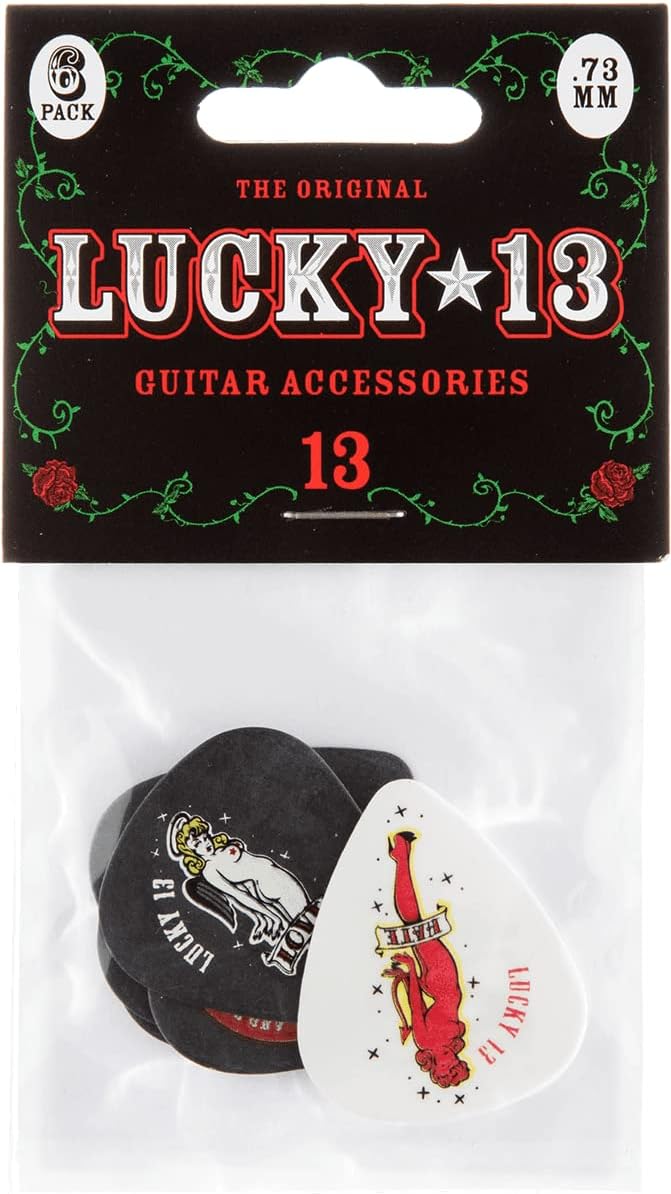 Médiators Jim Dunlop 0.73 mm ADU L13BP73 Sachet de 6 Lucky 1