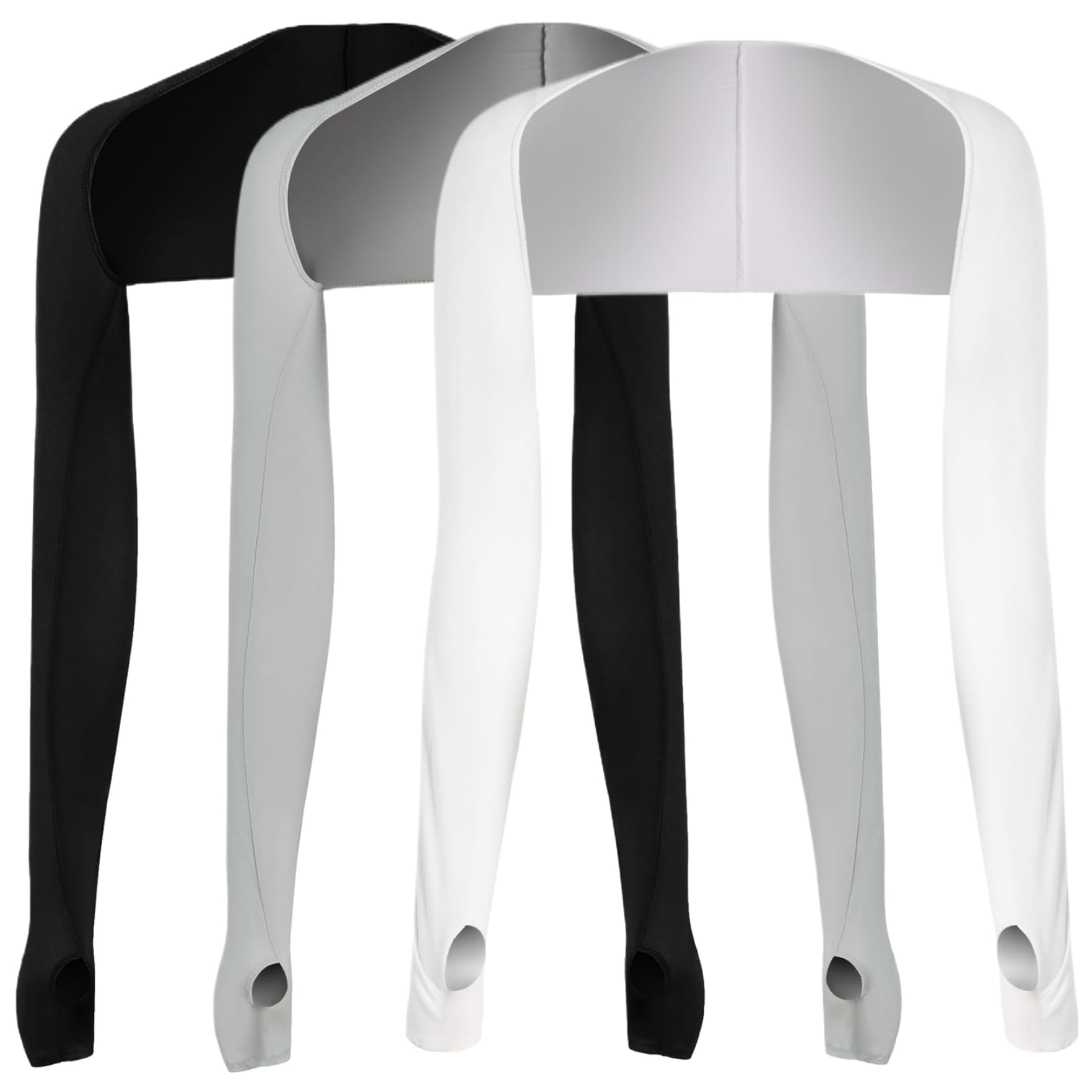 Lot de 3 manchons de bras châle pour femme manches rafraîchissantes contre le soleil protection UV bras long avec trou pour le pouce confortable et respirant haussement d'épaules golf pour la con