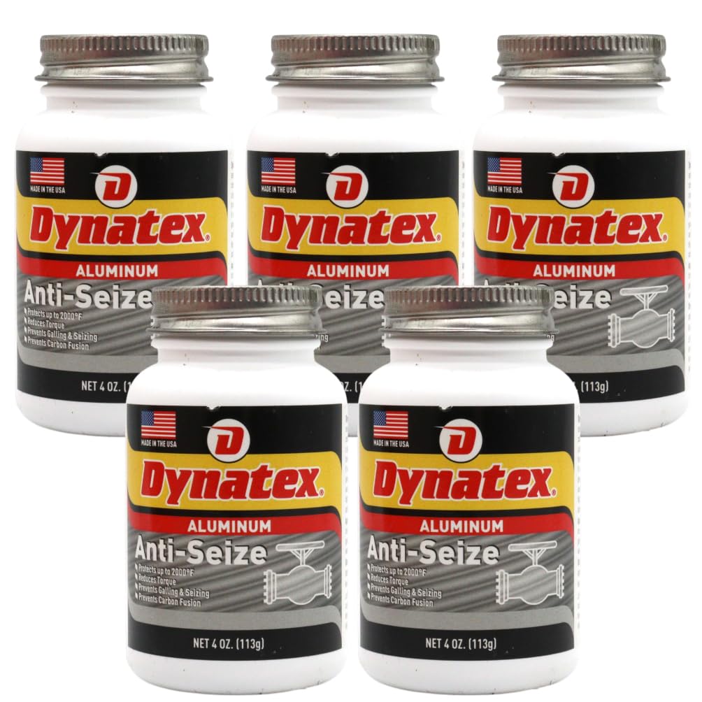 Aluminum Anti-Seize 4 oz Can - General Purpose, Prevents Galling Seizing Corrosion, High Heat & Pressure Resistant, Aluminum & Graphite (5-Pack)