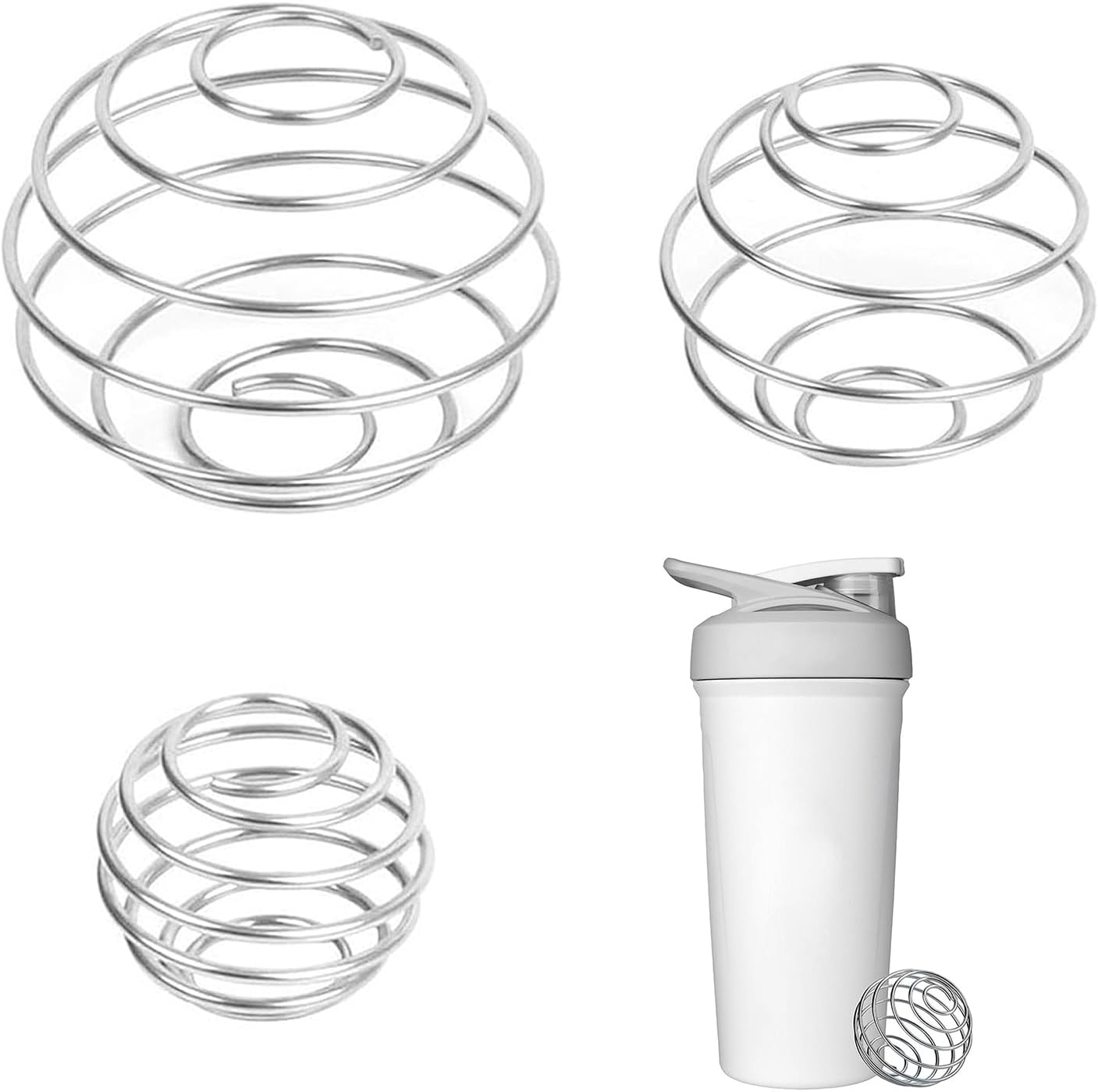 Wasuqo 3pcs Edelstahl Protein Shaker Blender Ball Shaker Kugel Shaker