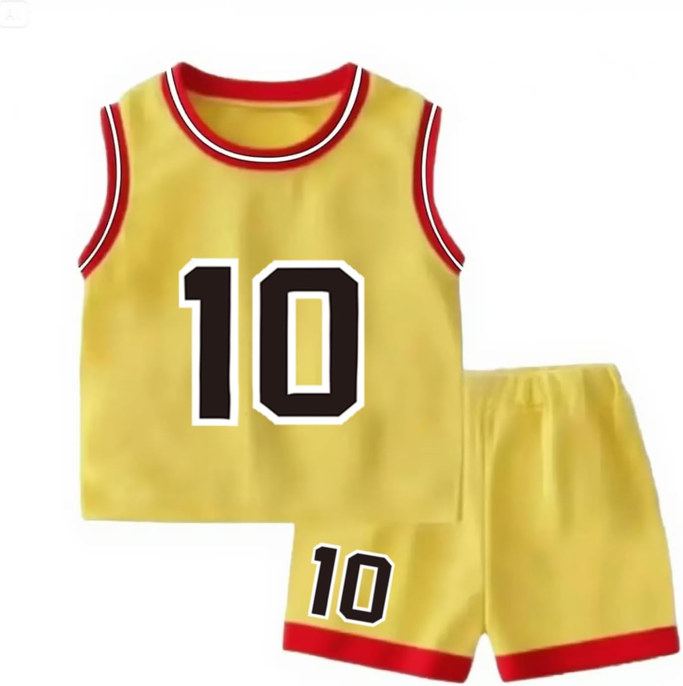 Kids Basketball Jerseys #10 Athletic Scrimmage Tank Top Shorts Sport Sets for 5-12 Years Girls and Boys