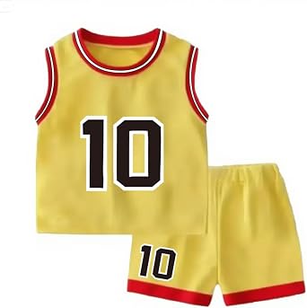 Kids Basketball Jerseys #10 Athletic Scrimmage Tank Top Shorts Sport Sets for 5-12 Years Girls and Boys