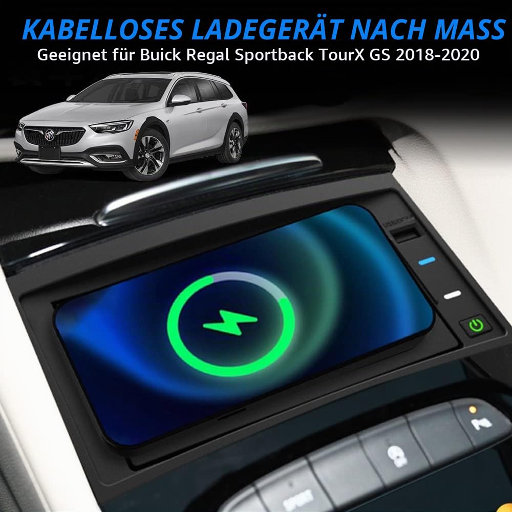 Kabelloses Ladegerät Auto für Opel Insignia B/MkII (Z18) 2018-2022, 15W Qi Schnellladendes Handy-Ladegerät für Opel Insignia B (Z18) Center Console-Zubehörfeld, Geschenk für Opel-Besitzer