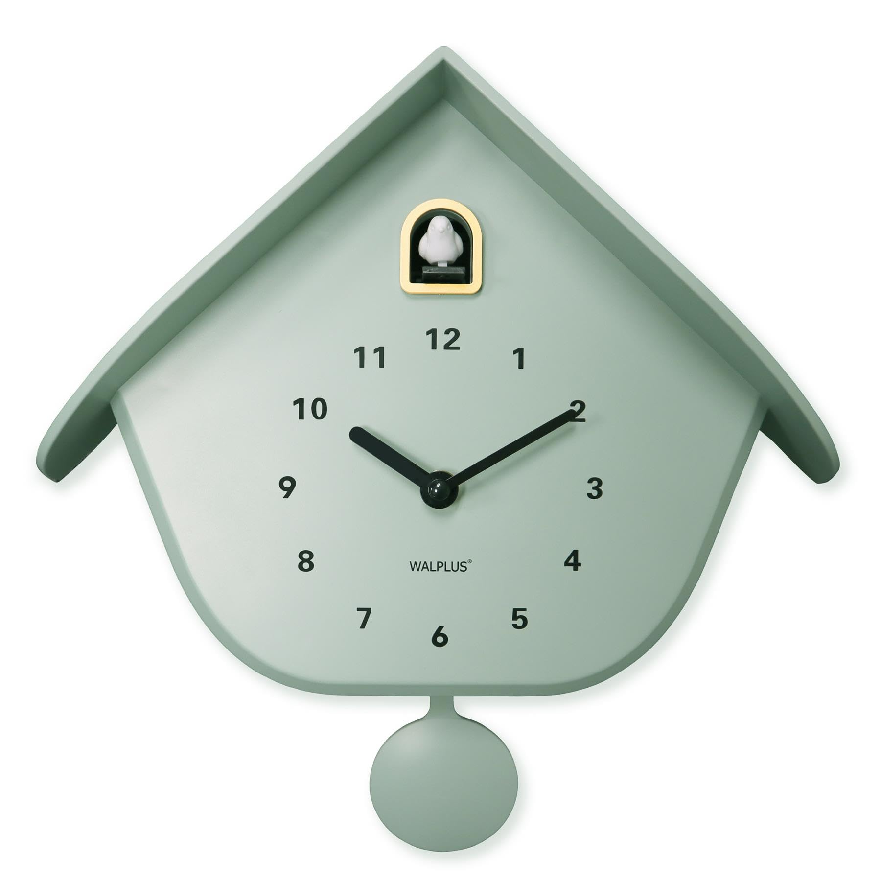 WALPLUS Kuckucksuhr Modern mit Pendel Stilvolle Cuckoo Clock für Kinderzimmer und Wohnzimmer Batteriebetriebene Wanduhr mit Vogel Ideal als Kuckucksuhr Kinder und Moderne Dekoration