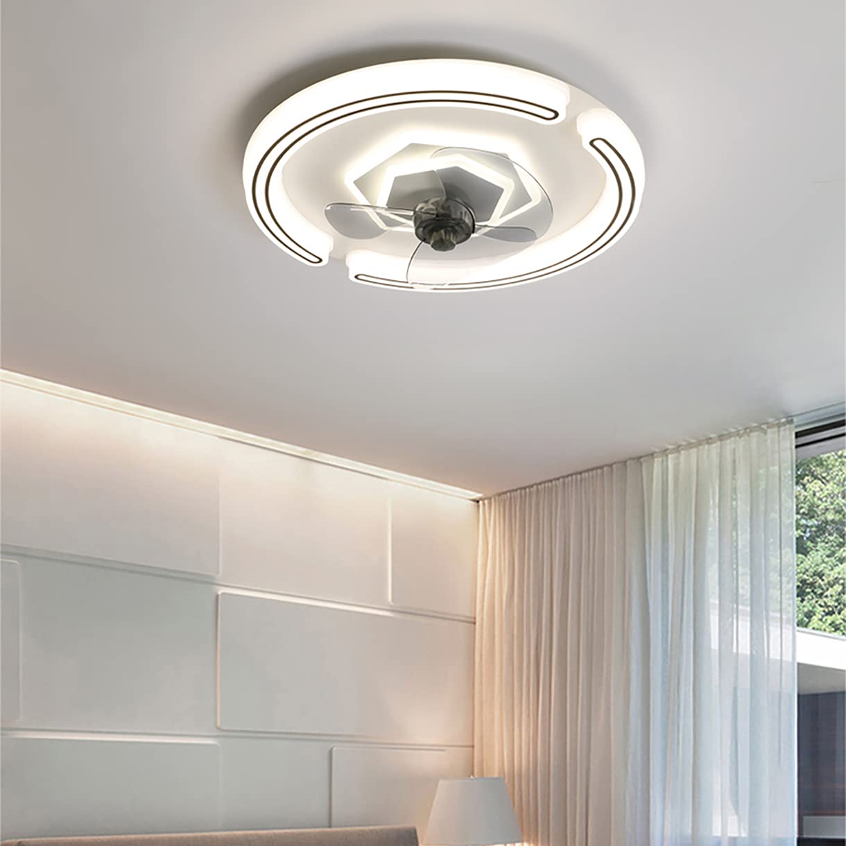 Ventilateur de plafond silencieux avec éclairage et minuterie