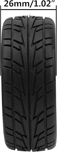 Miniatura 7 de HIRCQOO Juego de 4 neumáticos de goma de 2.59 pulgadas y llantas de plástico hexagonales de 0.472 in, 14 radios con espuma, compatible con Traxxas