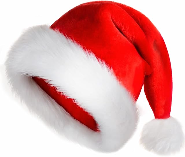 Santa Hat Christmas Hat Xmas New Year Festive Holiday Party Supply Plush Extra Thicken Classic Fur Santa Claus Hat Luxury Santa Hat