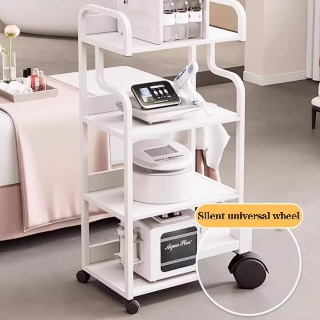 COYEUX Chariot d'esthétique, Chariot Roulant à 3 Niveaux, avec roulettes silencieuses pivotantes à 360° et 3 étagères, Charge maximale de 90 kg, pour Salon