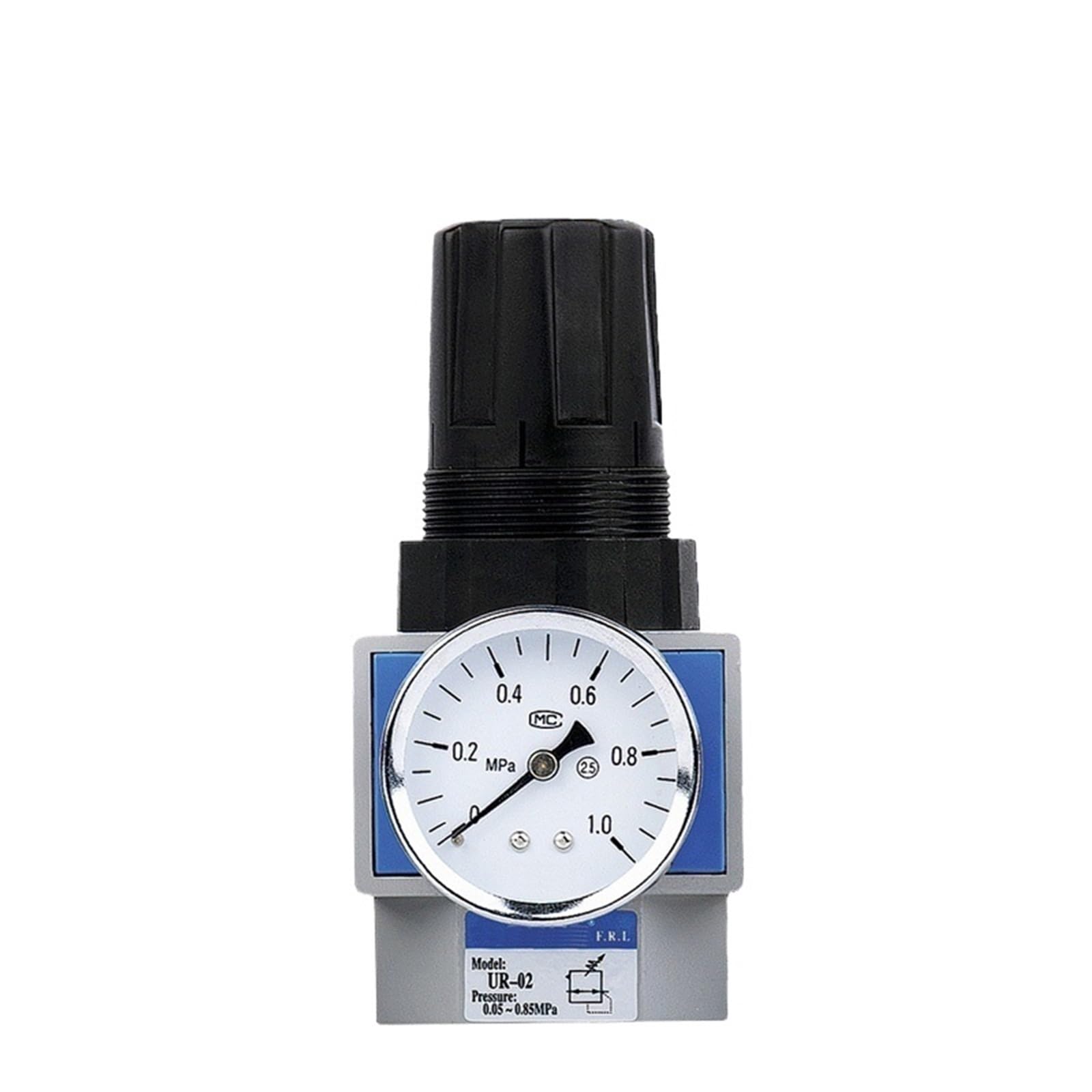 Regolatore d'aria UR/R 1/4 3/8 1/2 3/4 1 Unità di trattamento aria Regolatore a pistone Regolatore di precisione Valvola 'aria(UR - 04 G1-2)