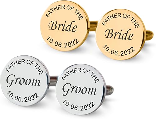Gemelos grabados personalizados para hombres, regalo de boda personalizado para novio, padre de la novia y el novio, mejores hombres, gemelos