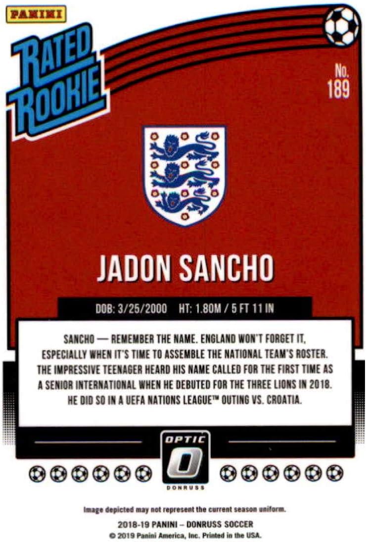 2018-19 Donruss Optic #189 Jadon Sancho England Rookie Soccer Card