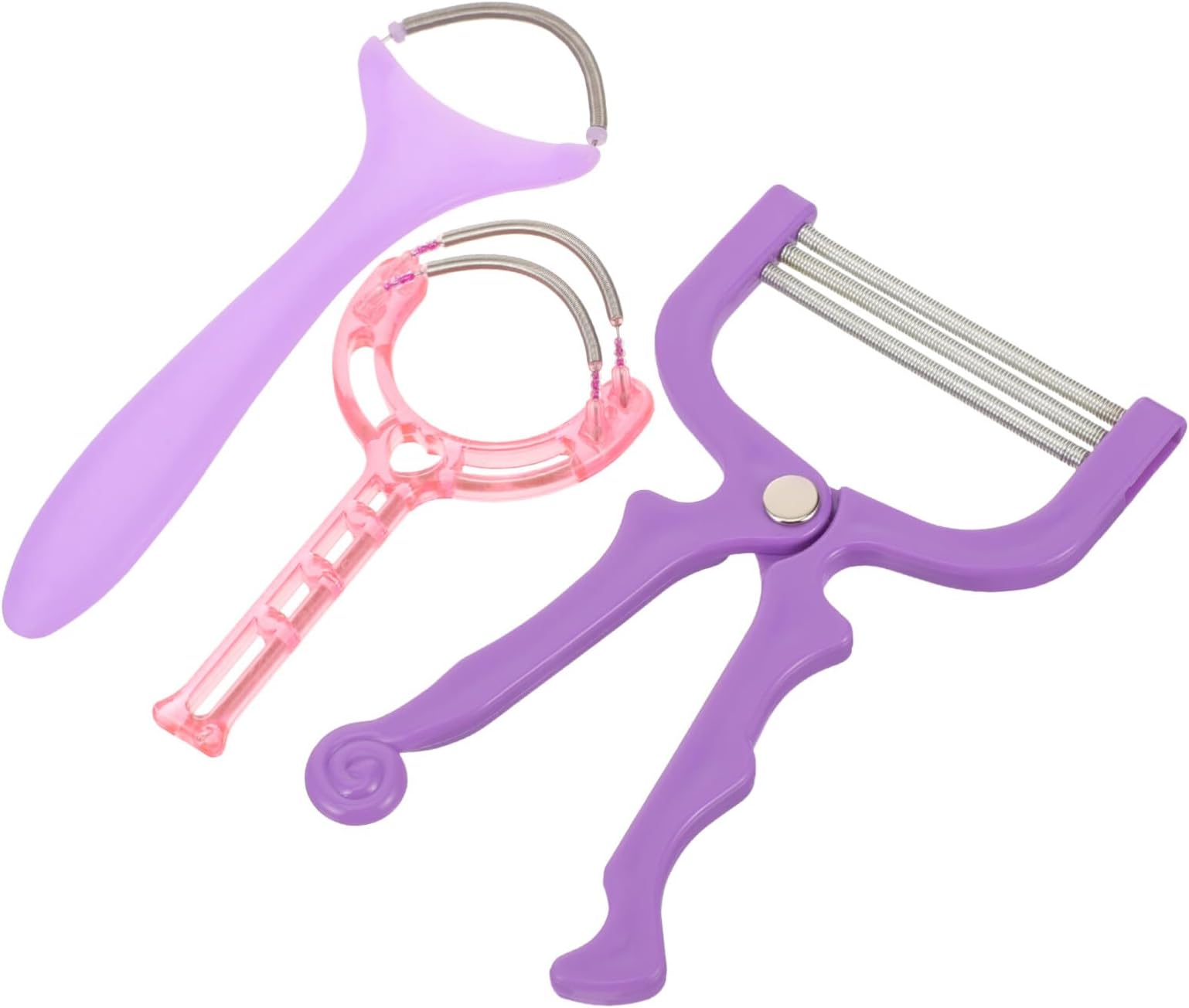 Healifty 3pcs Spring Hair Remover Stainless Steel Facial Hair Remover Handheld Spring Epilator Manual Hair Epilator for Women Face Chin Hair Upper Lip Hair Women Mustache