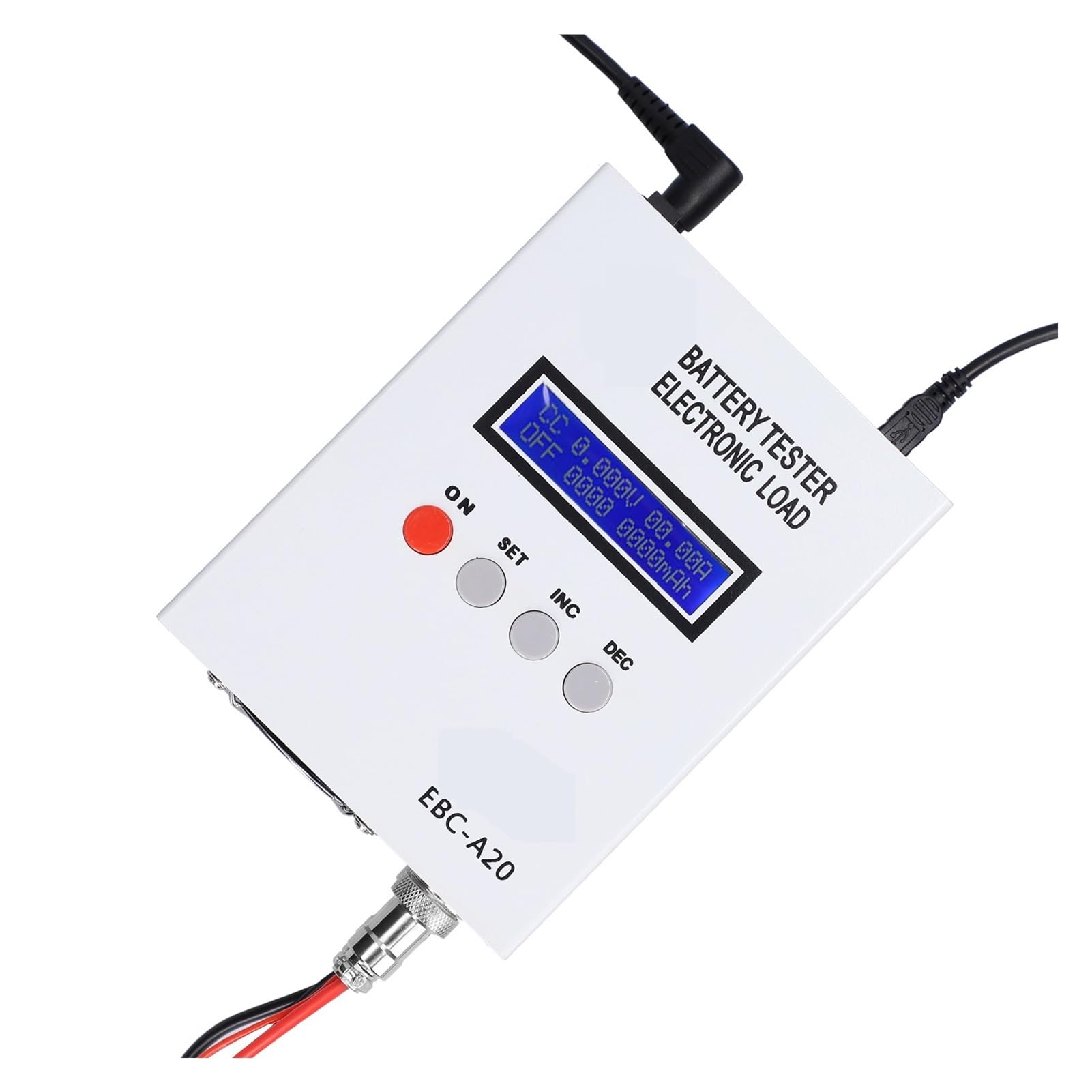 Tester Batteria Auto, EBC-A20 Tester Batteria a 4 Fili 20A 85W Tester capacità Batteria al Litio Piombo-Acido 5A Ricarica 20A Scarica Controllo Online