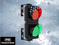 Vista 3 de Semáforo LED industrial, 2 luces de tráfico de muelle de carga rojo/verde, luz de parada/marcha industrial de 4 pulgadas, con control