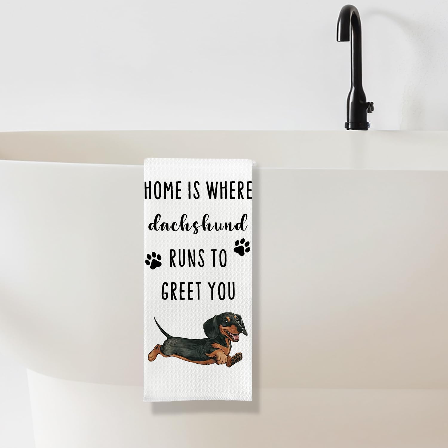 Funny Dachshund Kitchen Towels,Dachshund Gifts for Badger Sausage Dog Lover Mom Women,Wiener Dog Welcome Decorations for Kitchen Bathroom Home,16X24 Inches image 5