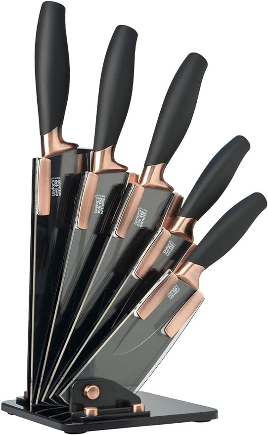 5pc Brooklyn Fan Block Set - Taylors Eye Witness, Hard Ceramic Coated Blades, Paring, All-Purpose, Chef