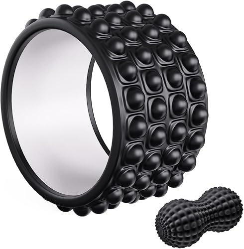 Kipika Rueda de rodillo de espalda, estiramiento de espalda, galleta de espalda, rueda de yoga, rodillo de espuma para aliviar el dolor de espalda y