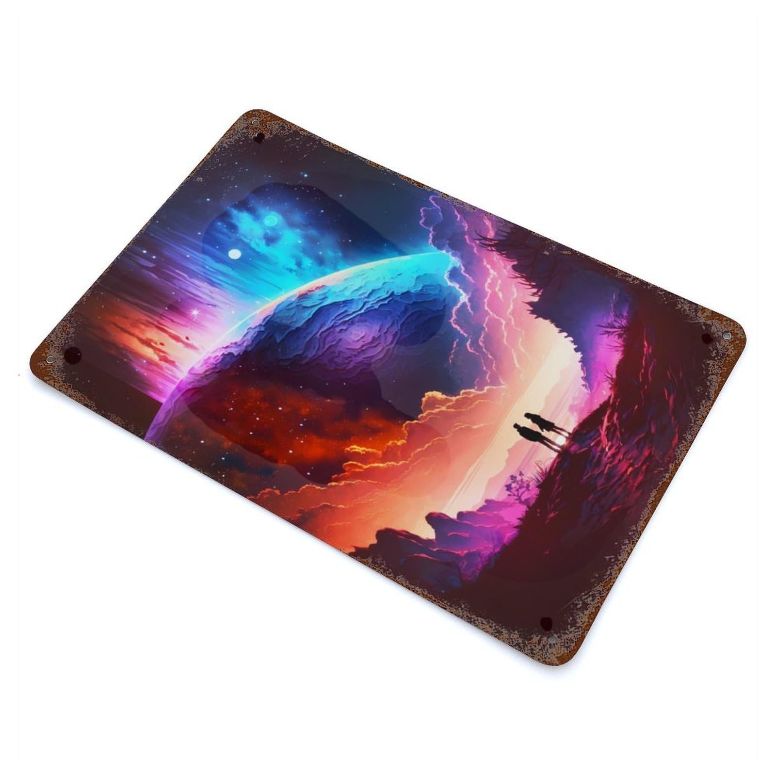 Stellar Dreamers Landscape Retro Metal Sign 11.8"x7.9", for Garage, Bar And Workshop Decor, Shabby Chic Decor