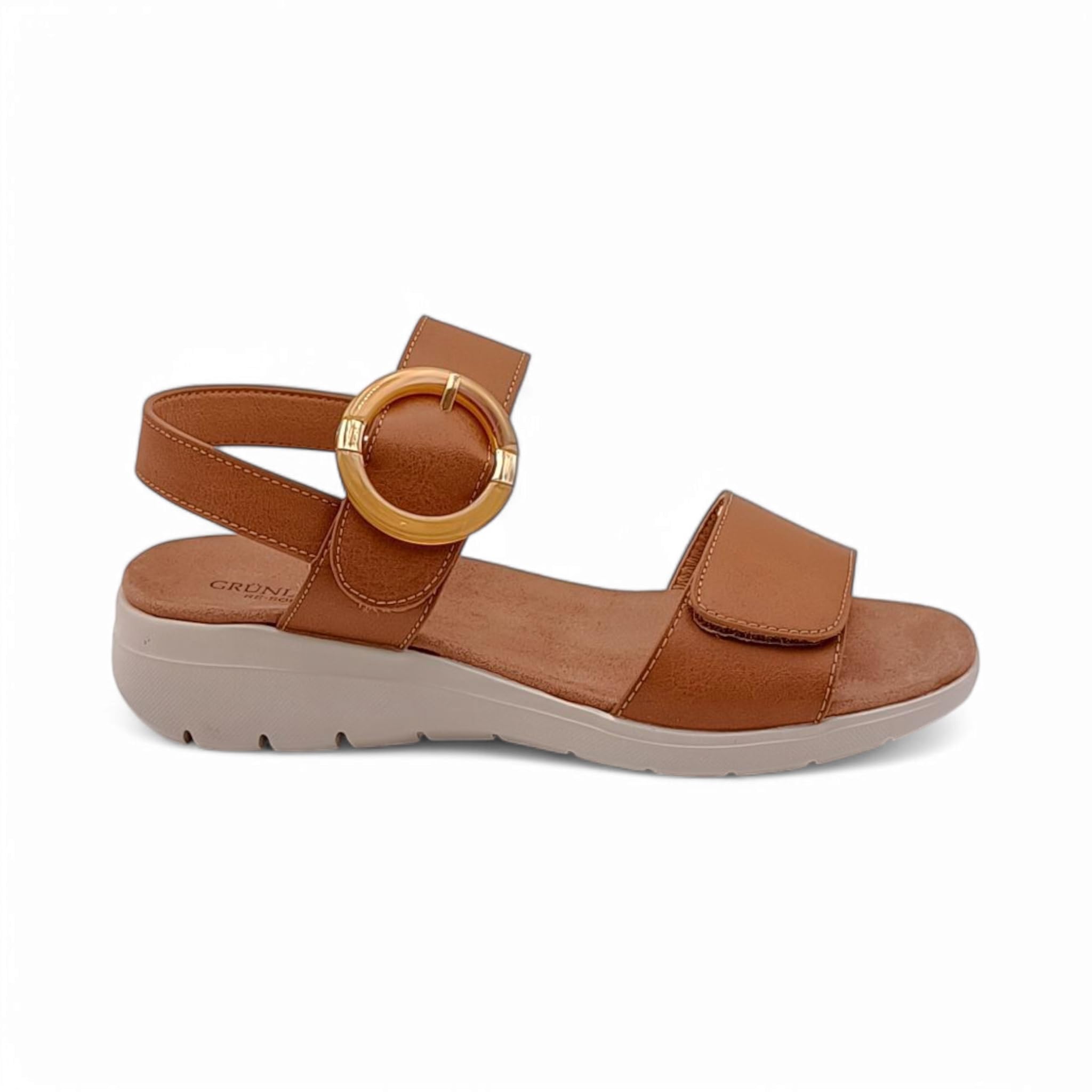 Sandali Donna Grunland Modello DEMA 1943 Nabuk Blu o Cuoio Calzature Casual