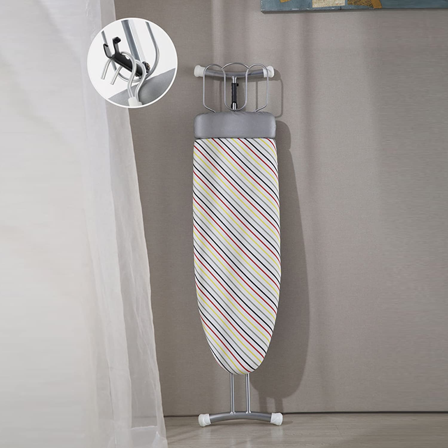 Tabellone da Stiro con Altezza Regolabile per Appendiabiti Smart Regolable Easy Storage, Top Leggero Imbottito, per L'uso della Lavanderia Domestica