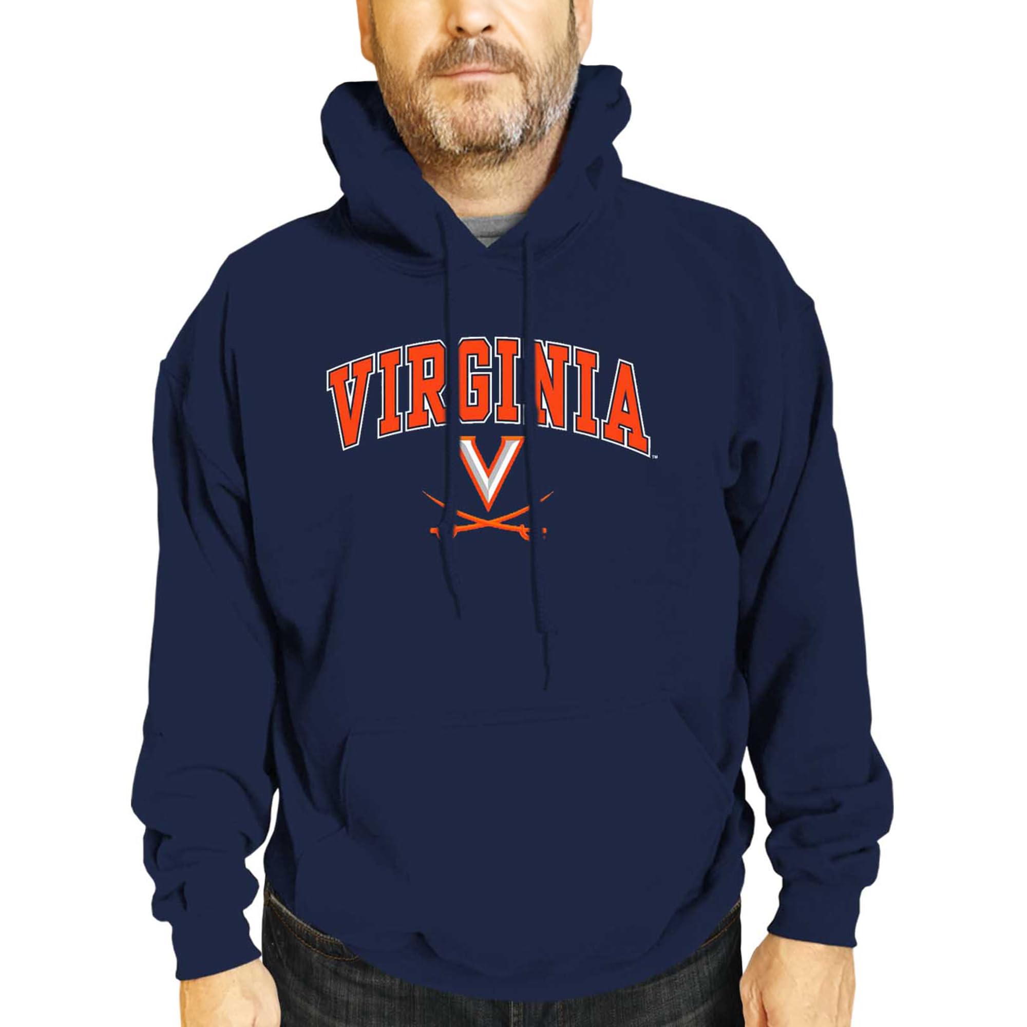Campus Colors Long Sleeves NCAA Adult Arch & Logo Gameday Unisex Hooded Sweatshirt