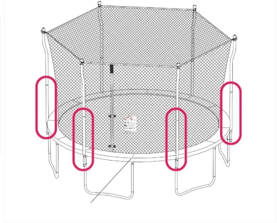 Trampoline Enclosure Curved Lower Pole Model TR-0080-180- OEM Equipment