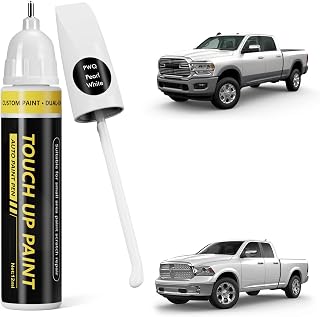 (Pearl White (PWQ) Car Touch Up Paint for Dodge Ram, Car Paint Scratch Repair Kit, Quick & Easy Solution to Repair, 2 in 1 Scratch Remover Pen With Color-Matched