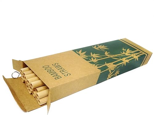 Miniatura 5 de Honbay 20 popotes de bambú reutilizables de madera con 1 cepillo de limpieza para el hogar y al aire libre