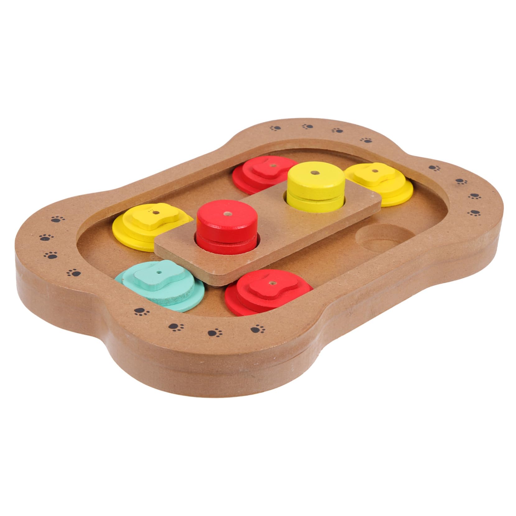 COLLBATH Holz Knochen Spielzeug mit Slow Eating Funktion für Hunde Intelligenter Futterautomat zum Langsamen Fressen