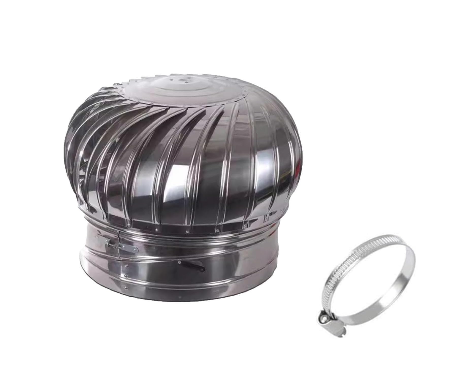 Shiketong One Color Stainless Steel Rotating Chimney Cap 2.9In-11.8In, Anti Downdraught Spinner Bird Guard(8.6")