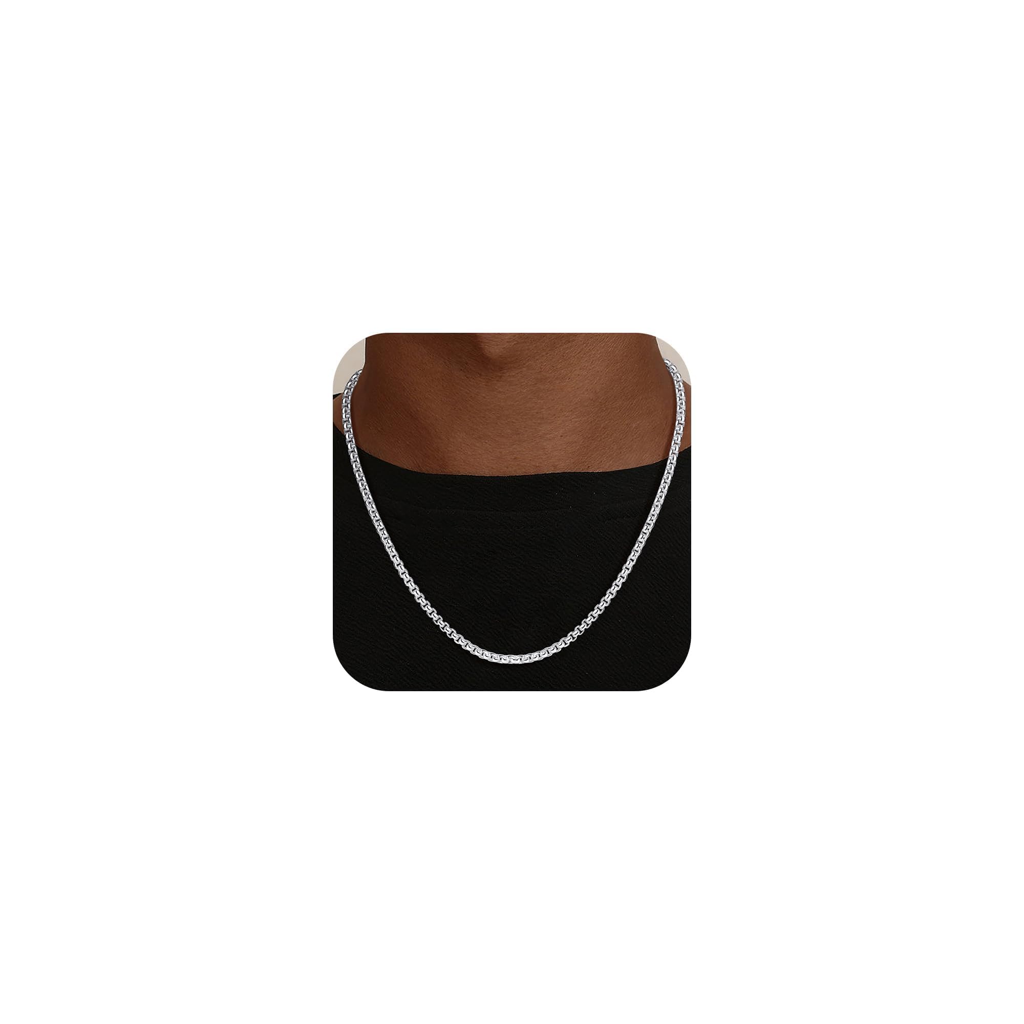 Kette Silber Über 925 Herren, 4mm Silberkette Herren 41/46/51/56CM