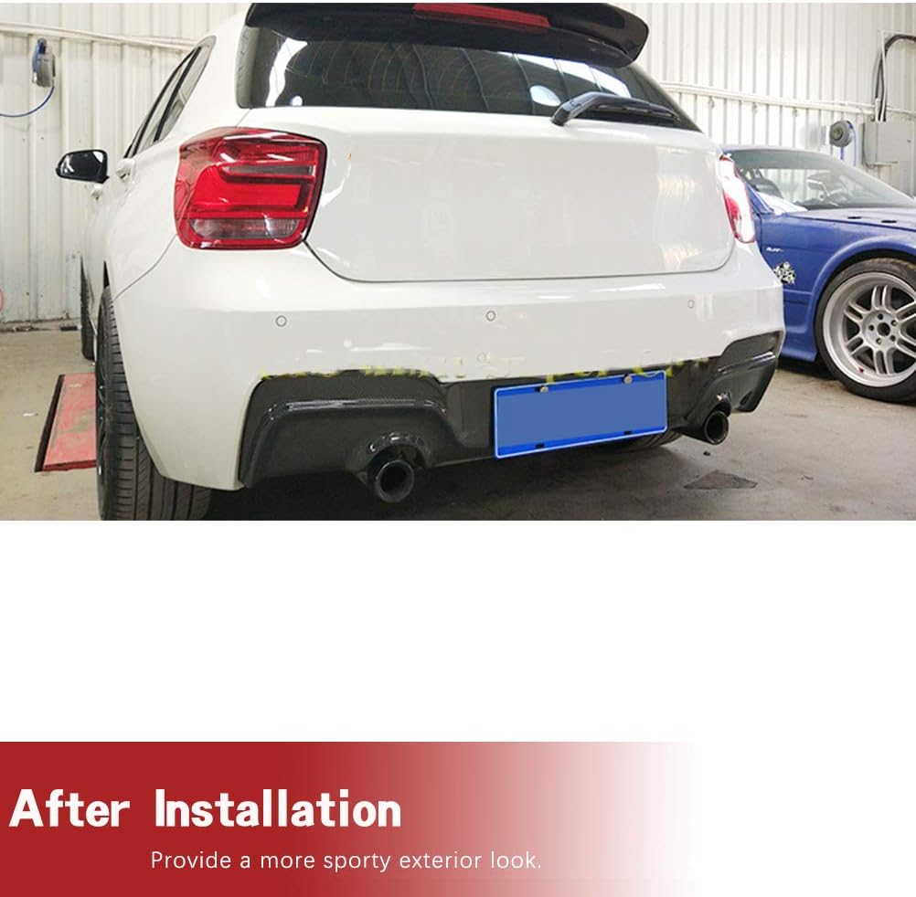 Carbon Fiber Rear Bumper Lip Diffuser Guard fits for BMW 1 Series F20 M Sport M135i 2012-2014 Factory Outlet (Carbon Fiber)