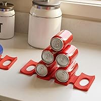 Vista 3 de Ucity Apilador de vino de silicona roja de 2 piezas, apilador plegable de silicona para vino, soporte plegable de vino para nevera, soporte