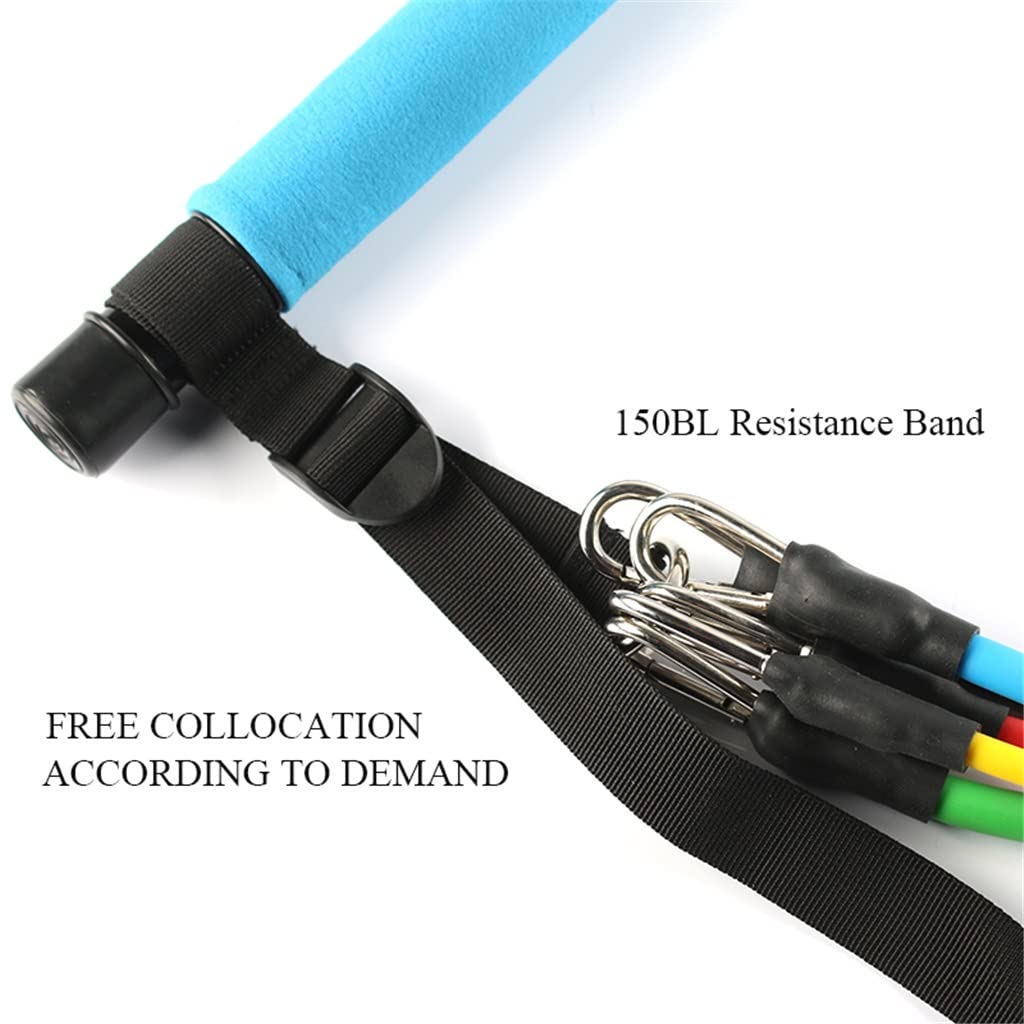 Juego de Barra de Pilates Ajustable de 150LB con 5 Bandas de Resistencia, Palo de Gimnasio portátil para Entrenamiento Corporal Completo, Yoga, Fitness en casa