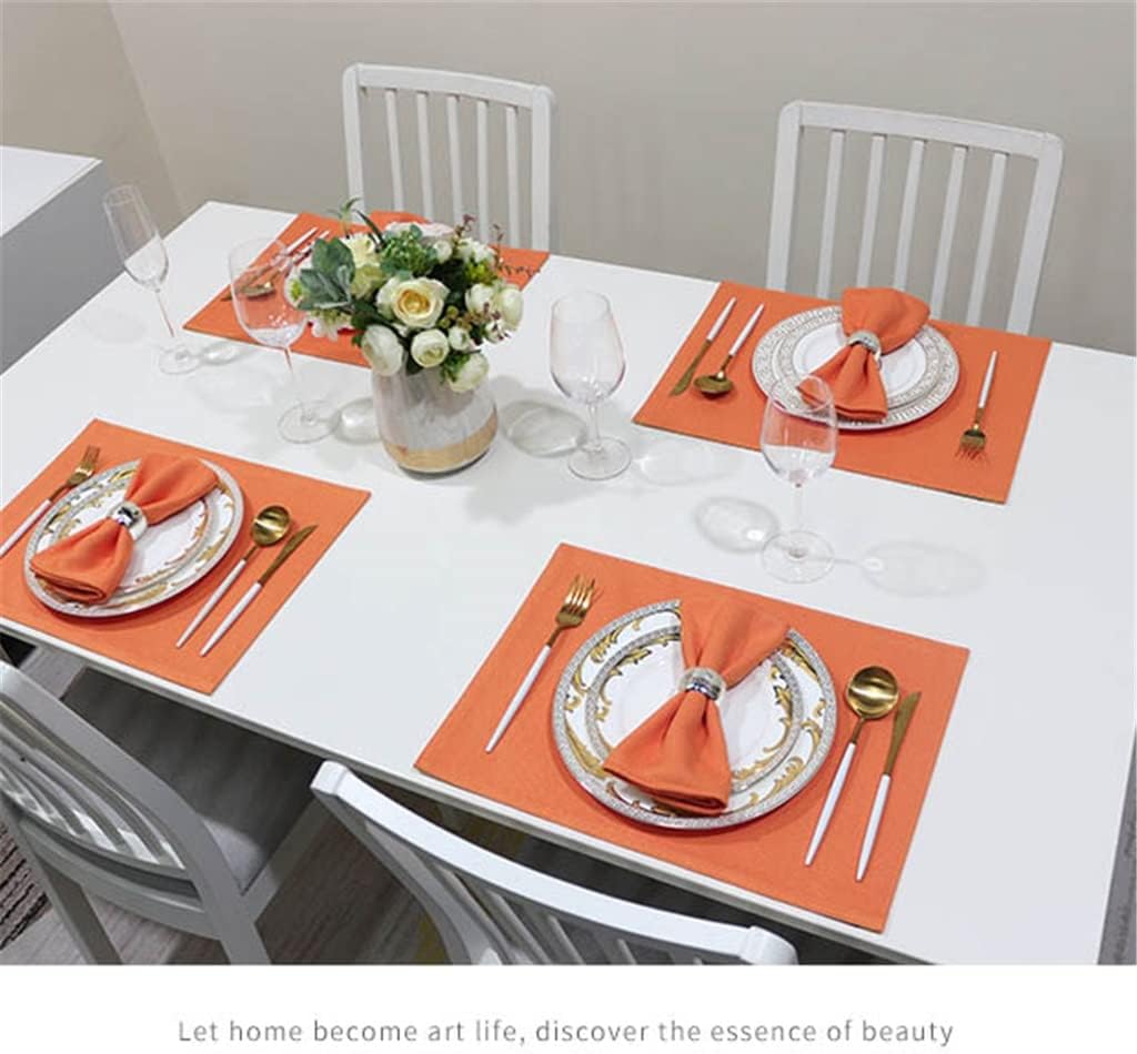 4 Pcs Linen Party Table Cloth Dinner Napkin Restaurant Home Wedding Fabric Napkins Restaurant Table Mats(D)