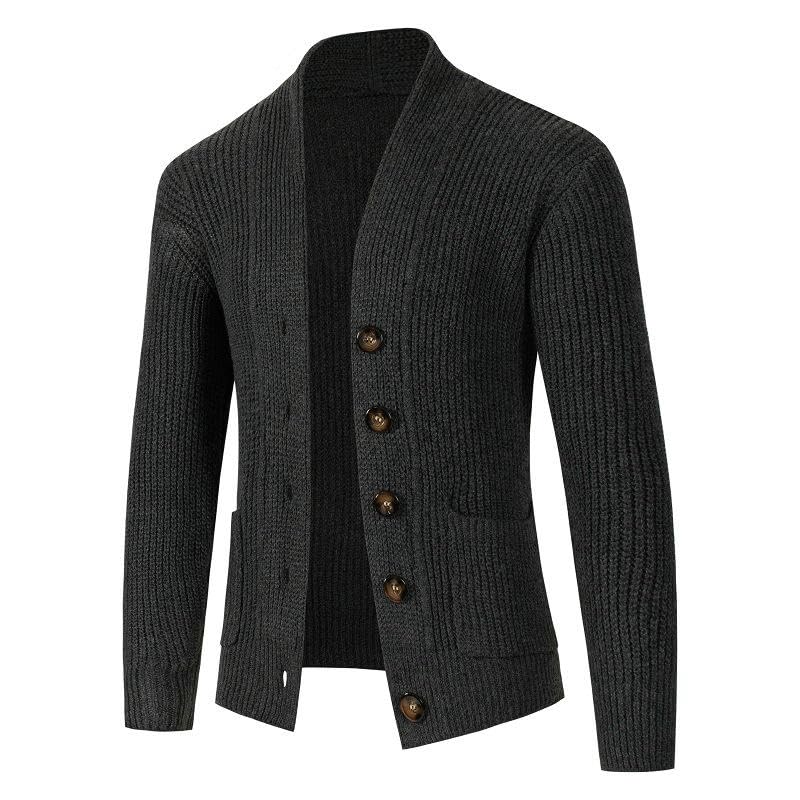 Cárdigan de manga larga para hombre chaqueta de punto grueso premium y corte moderno 3
