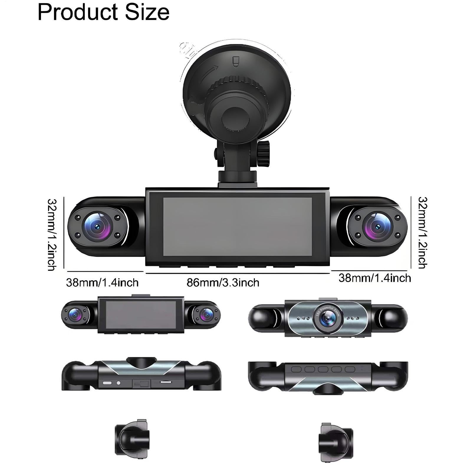 Videocamera Per Auto E Veicoli RV a 4 con Montaggio sul Cruscotto per Auto