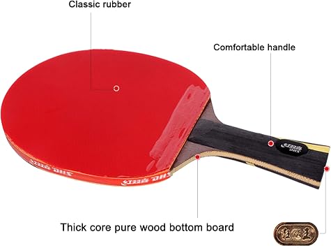 Table Tennis Bat of High-End Finished,Classic Table Tennis Rackets,Table Tennis Blades with Horn Handles