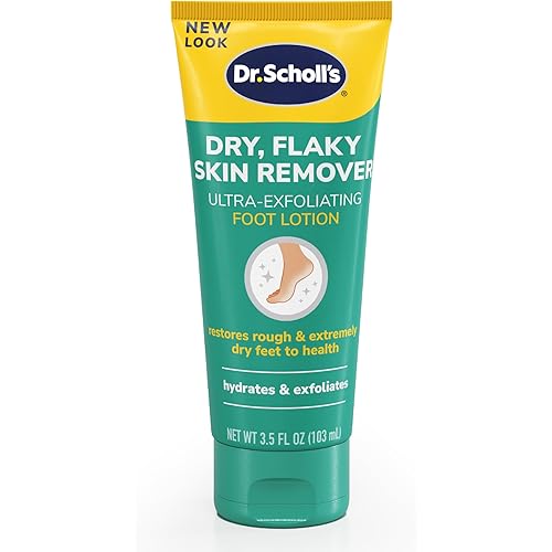 Dr. Scholl's Dry, Flaky Skin Remover Ultra Exfoliating Foot Lotion Cream, 3.5 oz, Moisturizer with Urea for Rough Dry Cracked Feet, Heal and Soothe for Healthy Looking Feet, Intensive Foot Skin Care