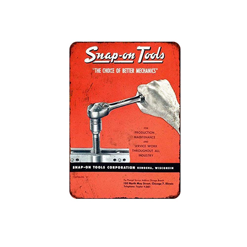 SofiaTin Signs Snap-on Tools Sign Vintage Garage Man Cave Wall Decor Retro Poster Bar Pub Tin Sign 8x12 Inch (Snap-on Tools)