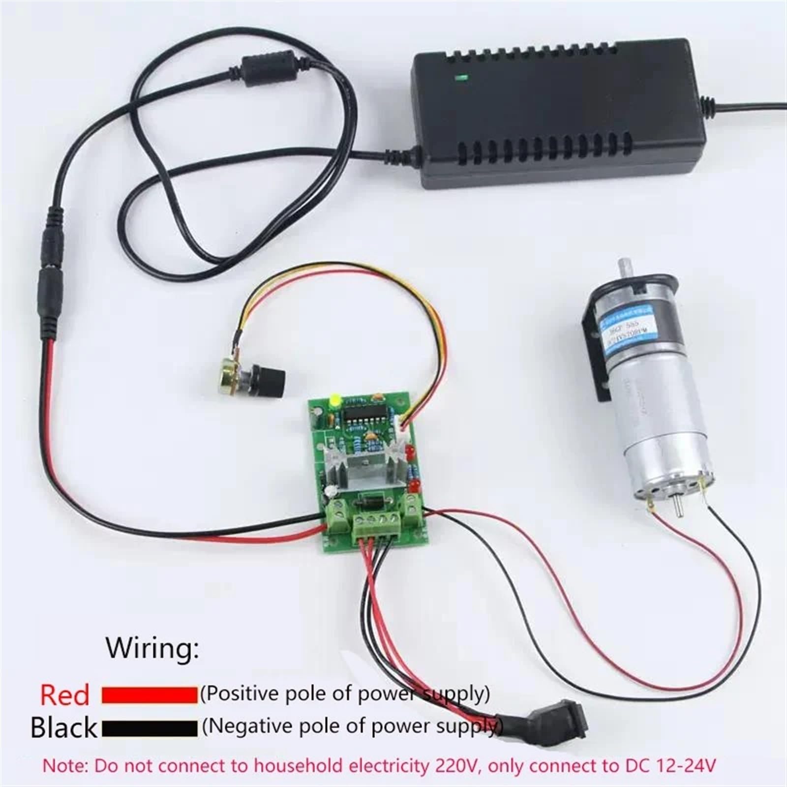 36-555 100kgcm Moteur planétaire CC vitesse réglable réversible