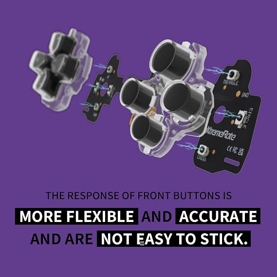 eXtremeRate Face Clicky Kit for ps5 Edge Face Buttons, Custom Tactile Dpad Action Buttons for ps5 Edge D-pad ABXY X Circle Square Triangle Button Mouse Click Kit - Without Controller