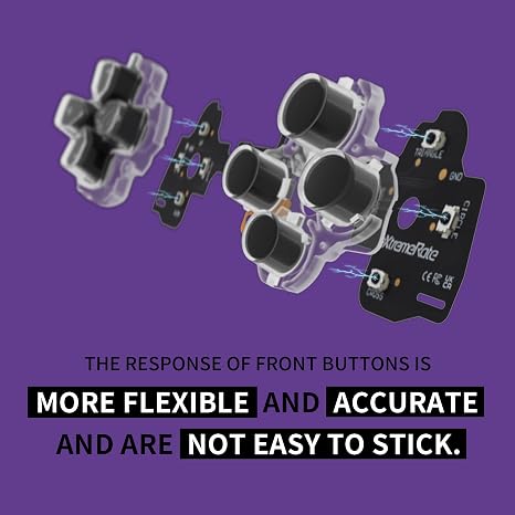eXtremeRate Face Buttons Clicky Kit for PS5 Edge Controller, Custom Tactile Dpad Action Buttons for PS5 Edge Controller D-pad X Circle Square Triangle Keys Mouse Click Kit - Without Gamepad