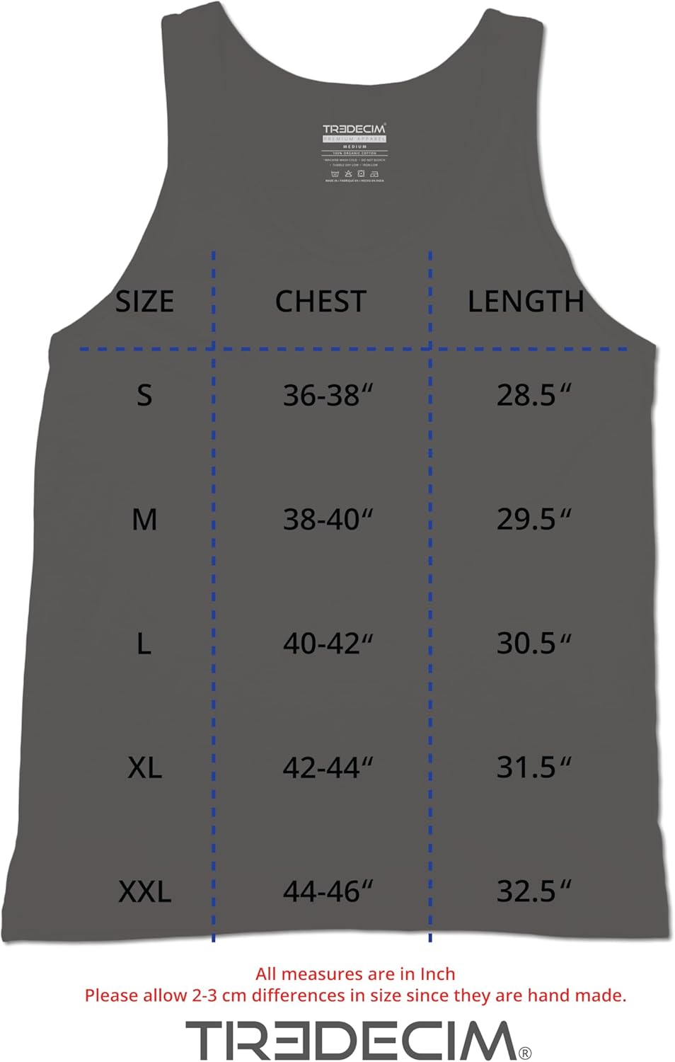 TREDECIM Men Organic Cotton Crew Neck Tank Tops Casual Classic Sleeveless Undershirts Pack of 3 - Image 6