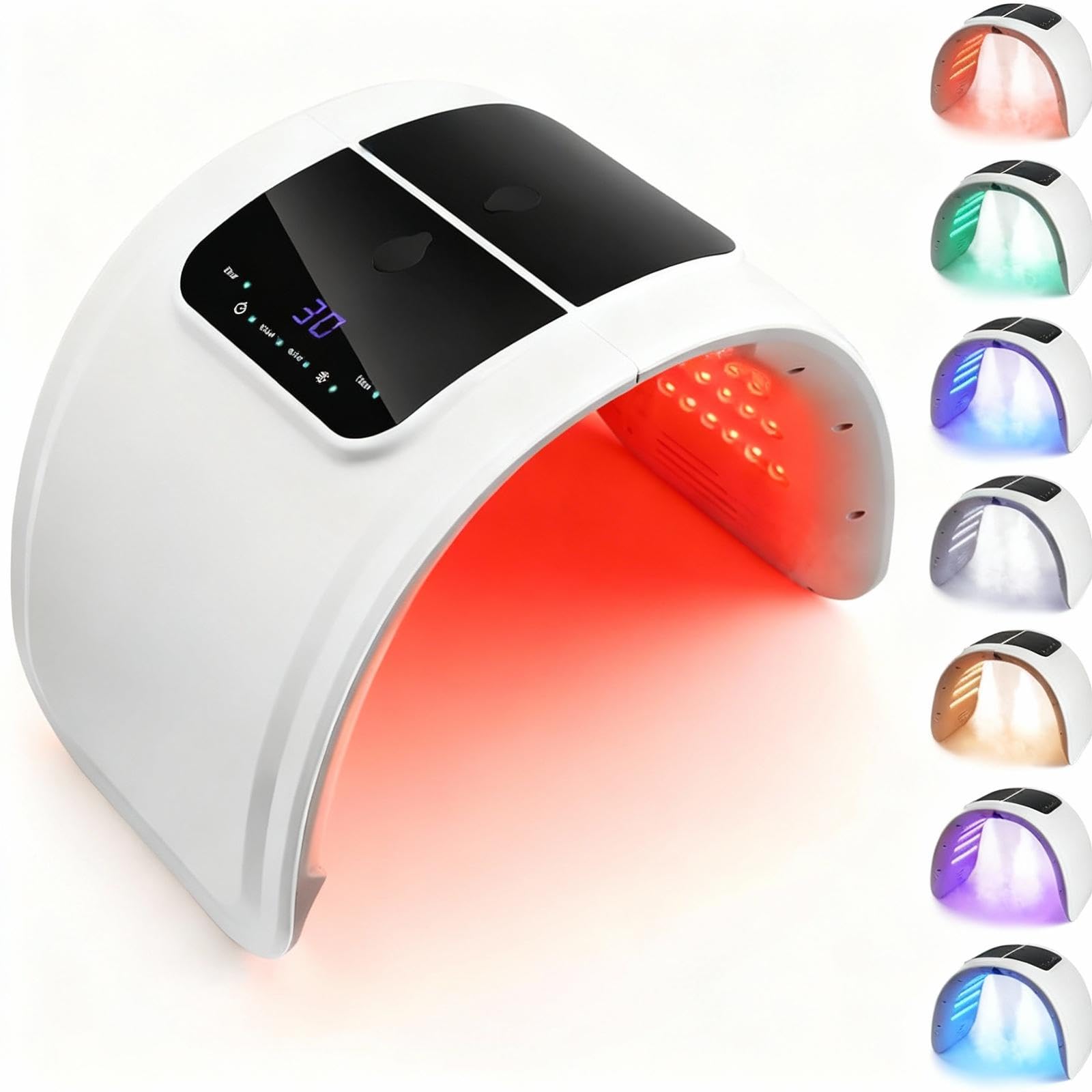Led Mask Rotlicht Maske Gesicht: YUITONG 7 Arten von Lichtwellen und Zirkulierendes Licht - Led Maske Gesicht - Klappbar Led Gesichtsmaske Lichttherapie Maske